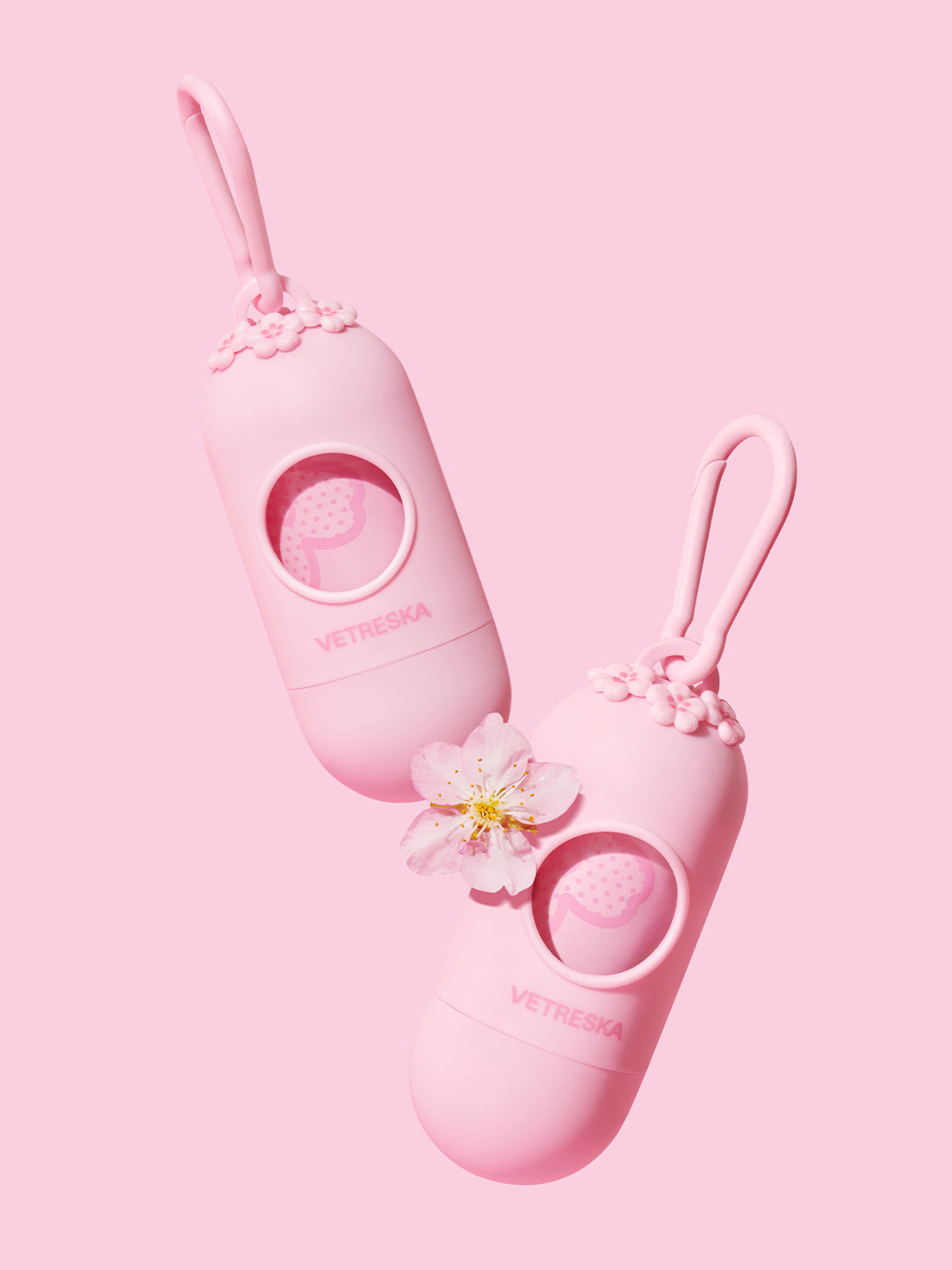 Cherry Blossom Pet Poop Bags with Dispenser